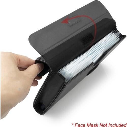 Visor Mask Holder for Car Tissue Holder Box Case with PU Leather Sun Visor Napkin Holder Car Visor Face Mask Case