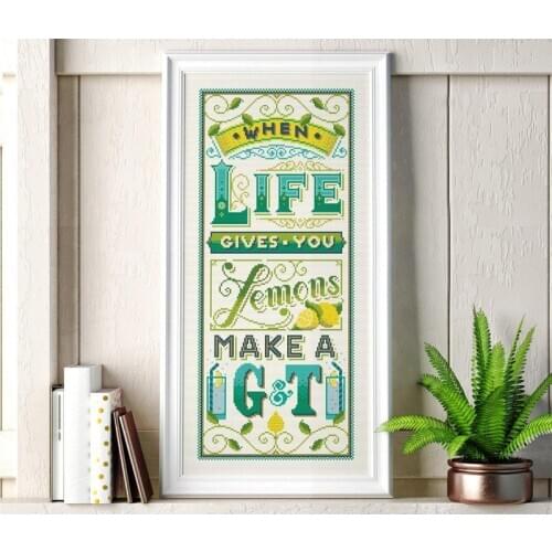 Hot Embroidery When Life Gives You Lemons Cross Stitch Pattern for Babies with 100% Cotton Floss & Free Shipping for Home Decor