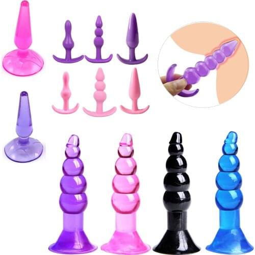 Mini Silicone Anal Plug Beads Jelly Vaginal Stimulate G Spot Massage Dildo Butt Plug Sex Toys for Men Masturbation Sex Products