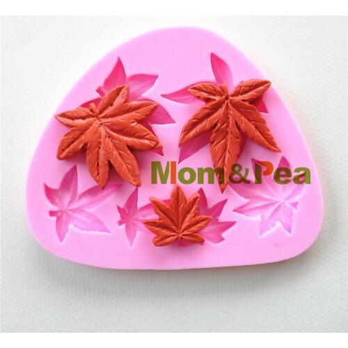 Mom&Pea 0957 Free Shipping Maple Leaf Shaped Silicone Mold Cake Decoration Fondant Cake 3D Mold Food Grade