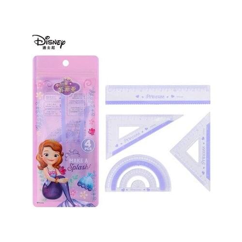 4 piece set Disney Frozen Cartoon Ruler Set Student Cute Triangle Ruler Ruler Protractor Office School Supplies Gift