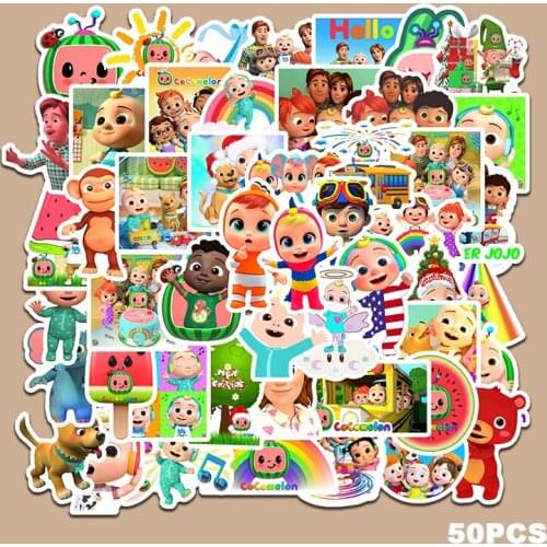 50Pcs Cocomelon Cartoon Baby Sticker Waterproof Suitcase Bike Motorcycle Helmet Car Styling Accessories Stickers