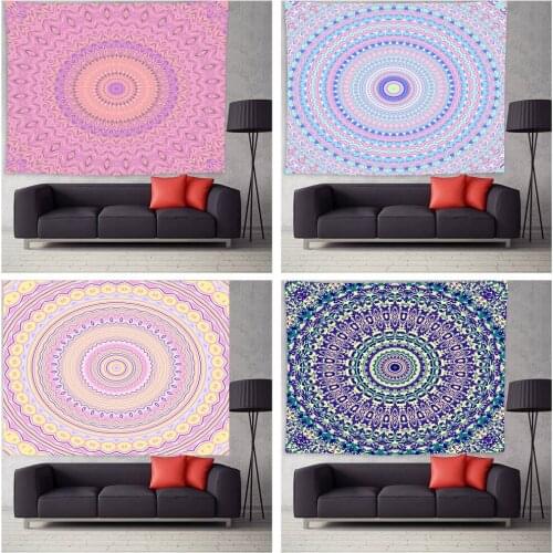 Flower Print Wall Hanging Tapestry Bedroom Polyester Bohemian Wall Blanket Wall Art Decor for Dorm Living Room Background Cloth