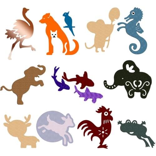 Fish Bird Cat Mouse Elephant Chickens 2021 New metal cutting diy photo album scrapbook card making embossing decoration mold