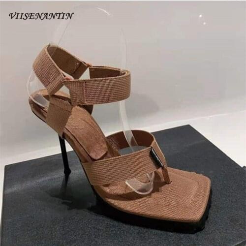 New Niche Design Buckle Fashion Sandals Summer Stiletto Flip-flop Sexy Nightclub Party High-heeled Sandals