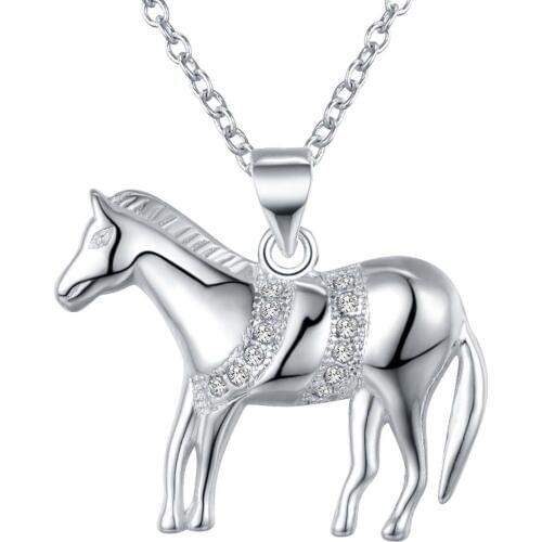 Wholesale Silver Plated Charm Jewelrys Necklace,free Shipping Fashion Fashion Jewelry Pendant Horse AN762