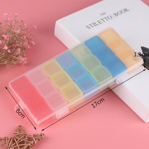 1PCS Portable Removable 21 Grids Storage Box 7 Day Medicine Drug Pill Organizer Jewelry Storage Case Outdoor Traval