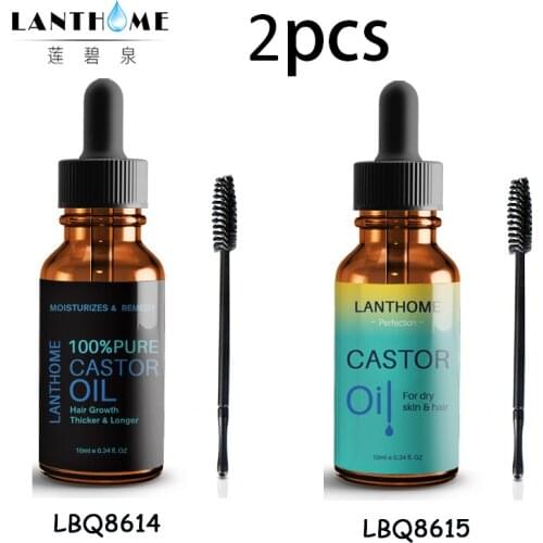 Organic Pure Castor Oil Hair Essential Oil for Hair Growth Enhancer Eyelash Eyebrows Stimulate Cold Regrowth Organic Serum
