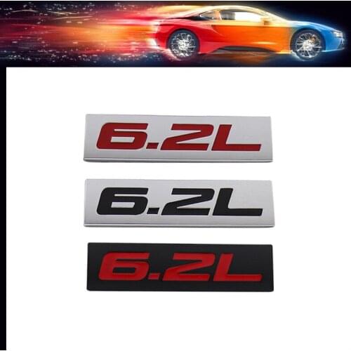 Premium 6.2L 6.2 L car Engine Hood Fender trunk Tail Rear Bonnet Nameplate Decal Emblem Badge Sticker for Universal