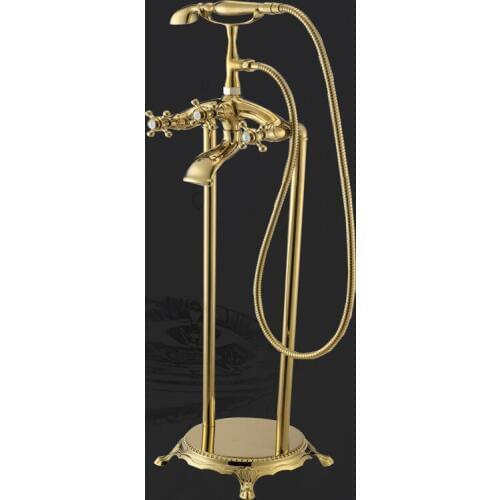 All copper titanium color luxury classic floor-Royal bathtub faucet shower 5100
