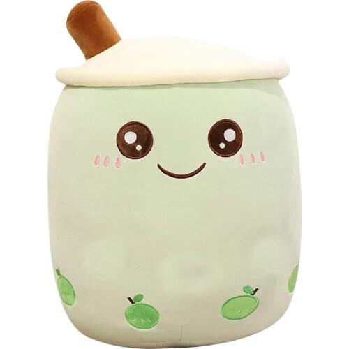 Cute Cartoon Real-Life Bubble Tea Cup Shaped Pillow Super Soft Back Cushion Kids Toys Birthday Gift 24cm Stuffed Funny Toys