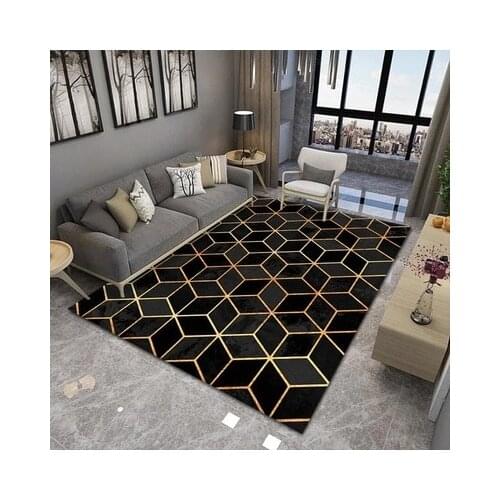 Nordic Modern Geometric Marble Carpet Fashion Luxury Living Room Carpet Floor Mats Bedroom Bedside Rug