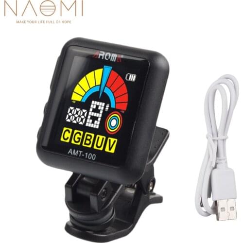 NAOMI AROMA AMT-100 Clip-on Electric Guitar Tuner Metronome USB Cable For Guitar Bass Ukulele Violin