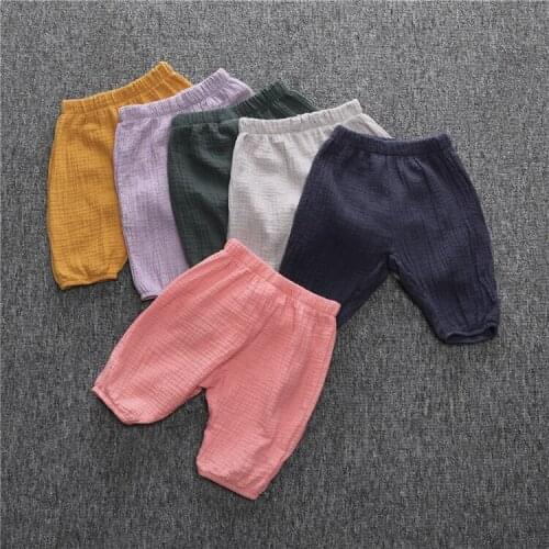 Xk-1201 New arrival summer baby boys pants children pants girls soft cotton trouses baby clothes children clothing retail