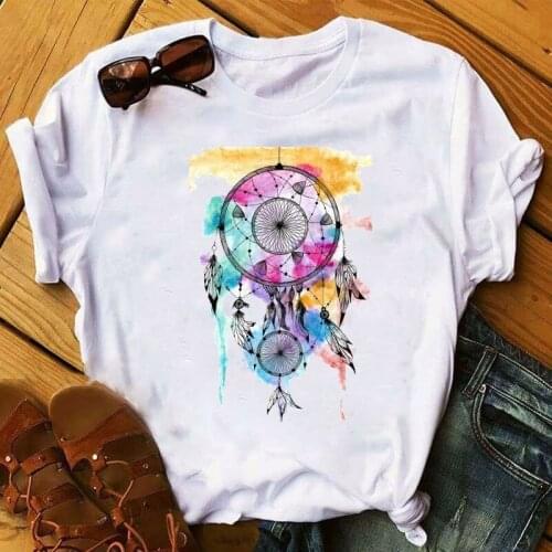 Butterfly print female T-shirt elegant cartoon T-shirt Harajuku tops womens ladies graphic T-shirt female T-shirt