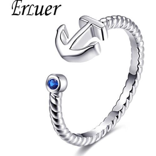 ERLUER Adjustable Anchor ring for women love Jewelry Girls Party wedding bague Trendy anillo Fashion Rings