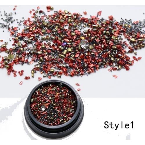 1 box 30g Mixed Color Chameleon Stone Nail Rhinestone Small Irregular Beads Manicure 3D Nail Art Decoration In Box Accessories
