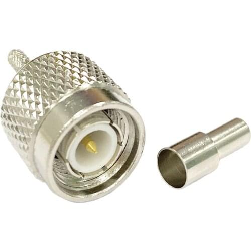 1pc TNC Male Plug RF Coax Connector Crimp For LMR100 RG316 RG174 Cable Straight Nickelplated Wire Convertor