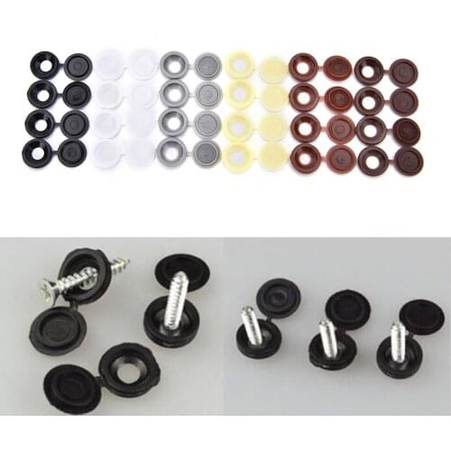 10pcs Car White Hinged Cover Cap Number Plate Fitting Fixing Self Tapping Screw For License Plate