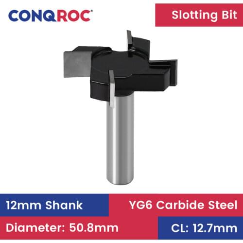 12mm Shank 4 Cutting Edge T-Slot Router Bit YG6 Carbide Steel Cleaning Bottom Bit Woodworking Milling Cutter