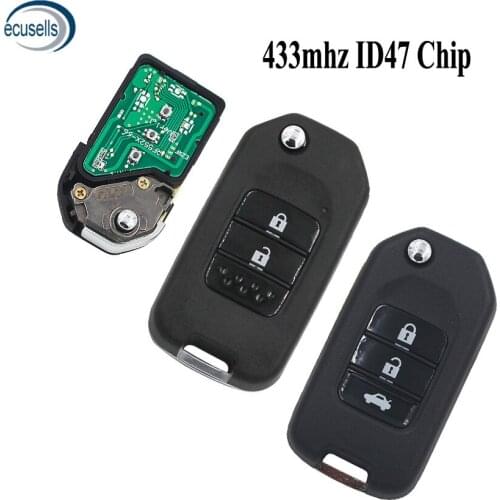 2/3 Buttons Smart Remote Key Fob 433MHz with ID47 Electronic Chip for Honda New Accord Fit XRV CITY GREIZ the 9th
