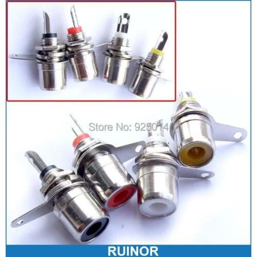 20PCS color Audio Video RCA Socket Female jack Screws nuts Panel Mount Soldering