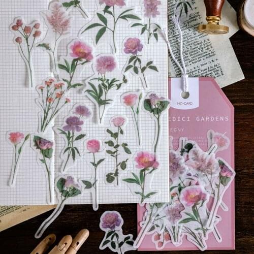 45 Pcs Vintage Flowers Collection Washi Sticker Set Decoration Diary Scrapbooking Label Sticker Stationery