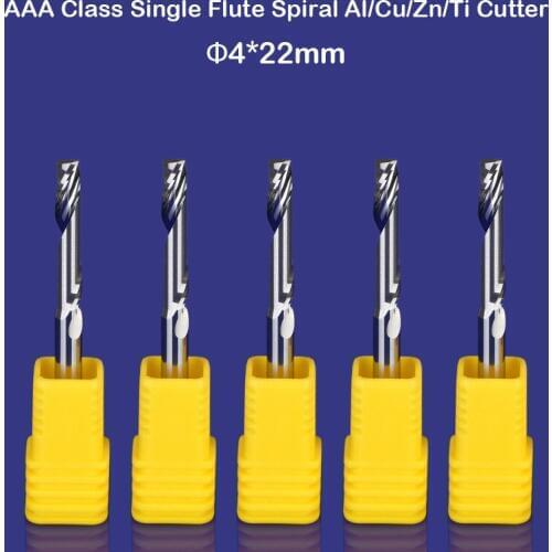 5pcs/lot 4mm*22mm Free shipping CNC Tools Carbide Engraving Router Bit Single flute Aluminum End Mill Cutter