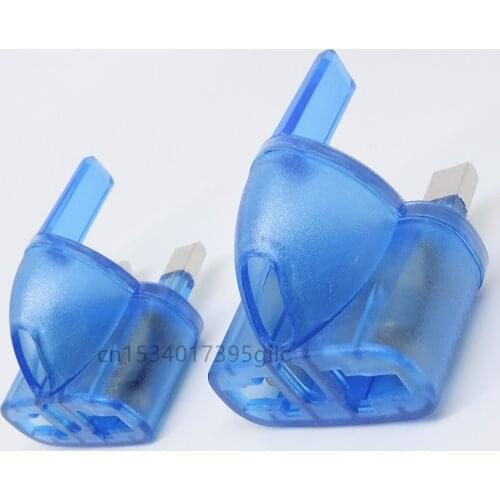 5pcs Blue frosted shell British standard power adapter Singapore, Malaysia, Hong Kong and Macau travel conversion plug socket