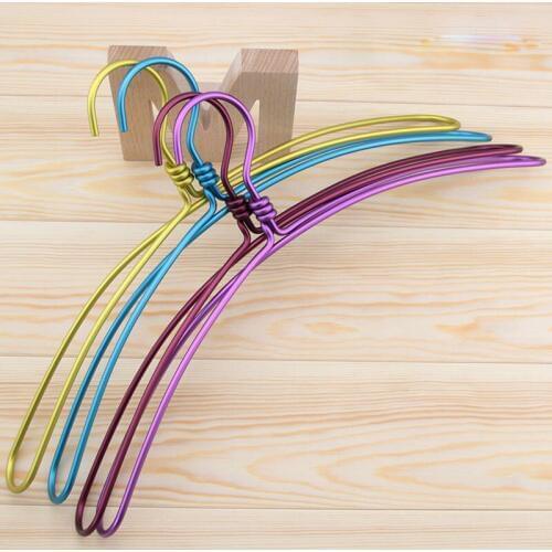 5pcs Adult Aluminum Alloy Hangers For Clothes Racks Metal Anti-slip Clothes Hanger Hotel Clothes Store Hanger