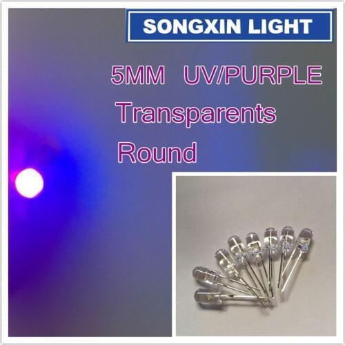 500pcs XIASONGXIN LIGHT Super Bright 5mm Round UV/ Purple Led Emitting Diode F5 LED light for DIY lights