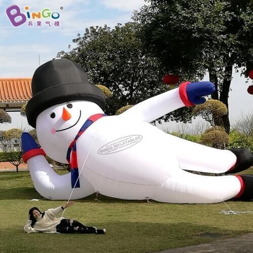 6m inflatable snowman laying down, 20ft giant inflatable snowman for Christmas decoration, -inflatable toy
