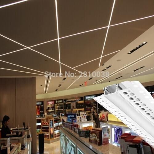 10 X 1 M Sets/Lot T type aluminium led profile recessed wall led strip aluminum channel for wall or ceiling lighting