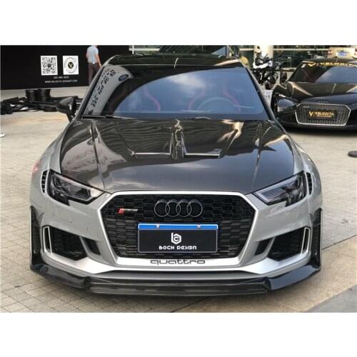 Suit For A3 Audi S3 / Rs3 Wide Body Surrounded Boch Carbon Fiber Front Side Skirt Rear Lip Tail Aircraft Cover