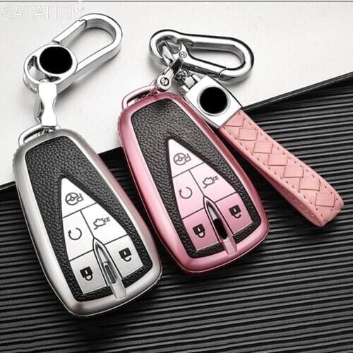 TPU+PU Car Remote Key Case Cover For Changan CS35Plus CS55Plus CS75Plus 2019 2020 3/4/5 Buttons Auto Key Protect Holder Shell