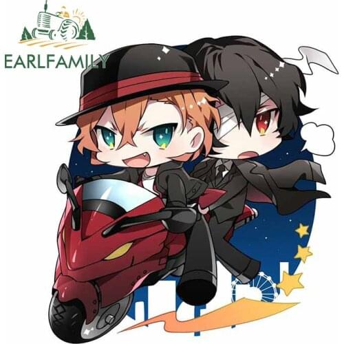 EARLFAMILY 13cm x 12.2cm For Bungo Stray Dogs Vinyl Car Stickers Anime Decal Fashion Car Accessories Creative Sticker Decor