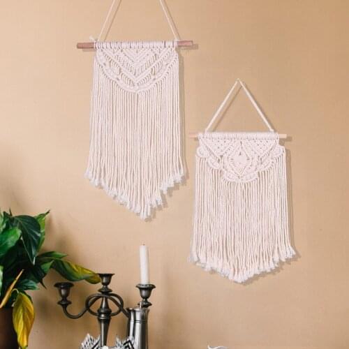 Hand-woven tapestry Nordic home decor aesthetic carpet living room bedroom wall hanging decoration Macrame Wind Chimes pendant