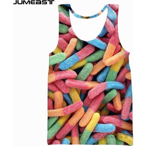 Jumeast Brand Men/Women 3D Printed Vest Pill Candy Fruit Short Sleeve New Fashion Sport Pullover Summer Tank Tops Tees