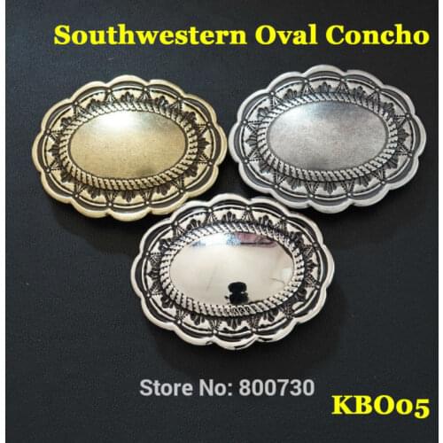 KBO05) 10pc Southwestern Oval Concho Size 2" (5.1cm)*1-3/5''(4.0cm) Leathercraft