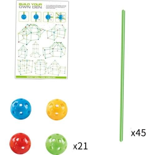 Set of 66pcs Fort Building Kit Construction Kids Castle Tents Tunnel Playhouse DIY Toy Puzzle for Children 5 and Up