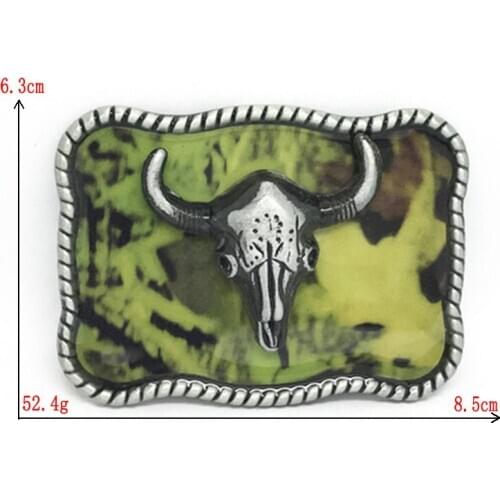 Western cowboy zinc alloy drip oil prairie green animal belt buckle men and women gift items
