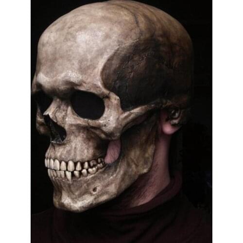 Latex Full Head Skull Mask Skeleton Mask Halloween Costume Horror Evil Call Of Duty Mask Helmet With Movable Jaw Helmet Dropship