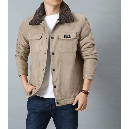 Mcikkny Men Winter Warm Jackets Fur Collar Fleece Lined Thick Outwear Tops For Male Clothing SIze M-4XL Windbreak