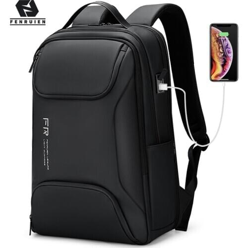 Fenruien New Multifunction Backpack For Men Fashion USB Charging Waterproof Travel Backpacks School Bag Fit For 15.6 Inch Laptop
