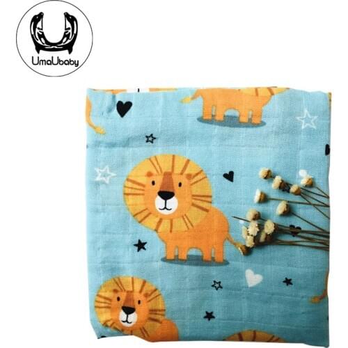 UmaUbaby Muslin Bamboo Cotton Baby Blanket Newborn Muslin Swaddle Wrap Burp Cloths Towel Feeding Towel Scarf Various Patterns