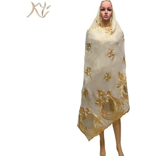 Latest Fashion Muslim Womens Scarf African Lady 100% Cotton Scarf Cut Out Mesh Embroidery Scarf Large Dubai Shawl For Pray