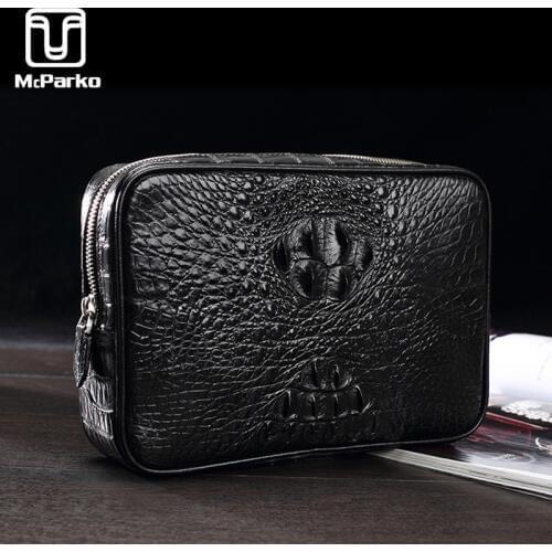McParko Crocodile Clutch Bag Men Genuine Leather Clutch Wallet Business Luxury Cltuches bags Male Real Alligator Skin Bags Men