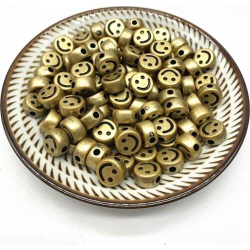 New 20pcs 10mm Smiley face Acrylic Round Shape Beads For DIY Handmade Jewelry Craft Accessories#06