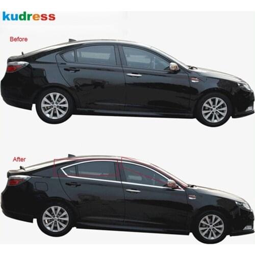 Window Trim Cover For Hyundai Verna Solaris 2010 2011 2012 Stainless Steel Upper Windows Strip Car Styling Accessories 6pcs