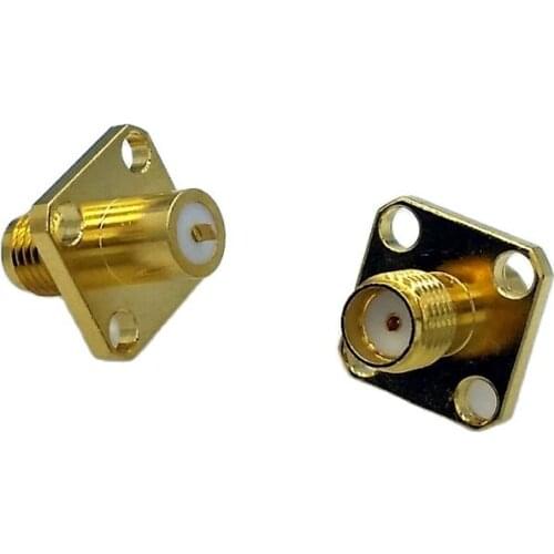 RF SMA Female Chassis Panel Mount 4-hole RF Connector 10pcs/lot